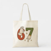 Six Seven 67 6 7 Kerst Elf Kerstmis Meme Tote Bag (Achterkant)