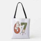 Six Seven 67 6 7 Kerst Elf Kerstmis Meme Tote Bag (Achterkant)