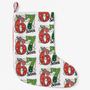 Six Seven 67 6 7 Kerst Meme Grappige Kerstmis Lich Kleine Kerstsok
