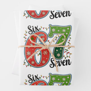 Six Seven 67 6 7 Kerst Meme Grappige Kerstmis Verl Inpakpapier Vel