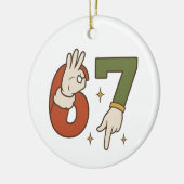 Six Seven 67 6 7 Kerstmis Kerstman Elf Meme Keramisch Ornament (Links)