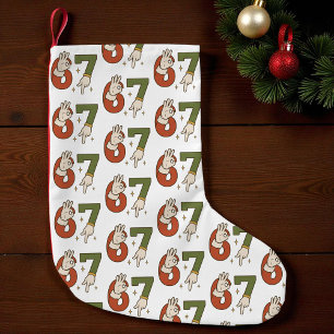 Six Seven 67 6 7 Kerstmis Kerstman Elf Meme Kleine Kerstsok