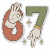 Six Seven 67 6 7 Kerstmis Kerstman Elf Meme Sticker (Voorkant)