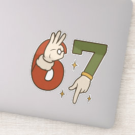 Six Seven 67 6 7 Kerstmis Kerstman Elf Meme Sticker