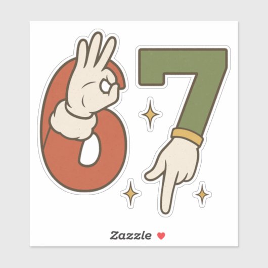 Six Seven 67 6 7 Kerstmis Kerstman Elf Meme Sticker (Vel)