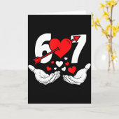 Six Seven 67 6 7 Kids 67 Meme Hands Funny Valentin Kaart (Gele Bloem)