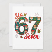 Six Seven 67 6 7 Meme Christmas Xmas Santa Hat Feestdagenkaart (Voorkant)