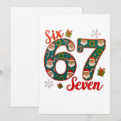 Six Seven 67 6 7 Meme Christmas Xmas Santa Hat Feestdagenkaart (Voorkant / Achterkant)
