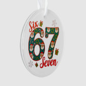 Six Seven 67 6 7 Meme Christmas Xmas Santa Hat Ornament (voorkant)