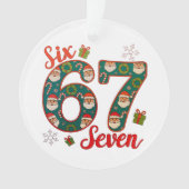Six Seven 67 6 7 Meme Christmas Xmas Santa Hat Ornament (voorkant)