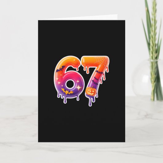 Six Seven 67 6 7 Meme Design Grappig Ijs Drip  Kaart (Voorkant)