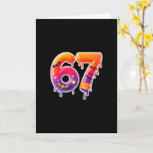 Six Seven 67 6 7 Meme Design Grappig Ijs Drip  Kaart (Gele Bloem)