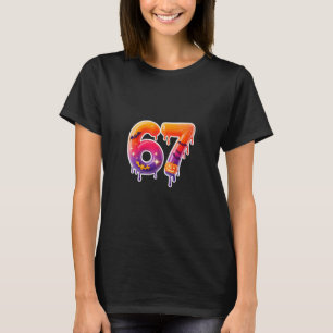 Six Seven 67 6 7 Meme-ontwerp Funny Ice Cream Drip T-shirt