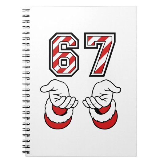 Six Seven 67 6 7 Santa Christmas Meme Holiday Notitieboek (Voorkant)
