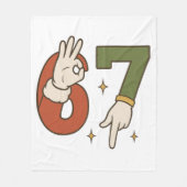 Six Seven 67 6 7 Santa Elf Christmas Meme Fleece Deken (Voorkant)