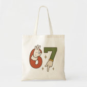 Six Seven 67 6 7 Santa Elf Christmas Meme Tote Bag (Voorkant)