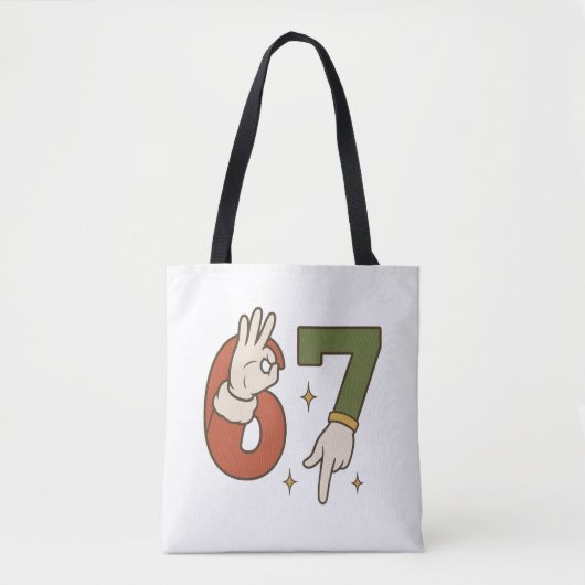  Six Seven 67 6 7 Santa Elf Christmas Meme Tote Bag (Voorkant)