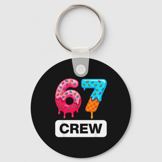 Six Seven 67 Birthday Crew Ice Cream Cake Gen Alph Sleutelhanger (Voorkant)