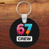 Six Seven 67 Birthday Crew Ice Cream Cake Gen Alph Sleutelhanger (Voorkant)