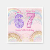 Six Seven 67 Birthday Napkins Servet (Voorkant)