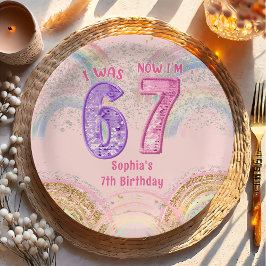 Six Seven 67 Birthday Paper Plates Papieren Bordje