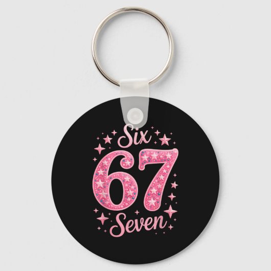 Six Seven 67 Birthdayalpha Slang Gen 67th Number 6 Sleutelhanger (Voorkant)