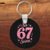 Six Seven 67 Birthdayalpha Slang Gen 67th Number 6 Sleutelhanger (Voorkant)