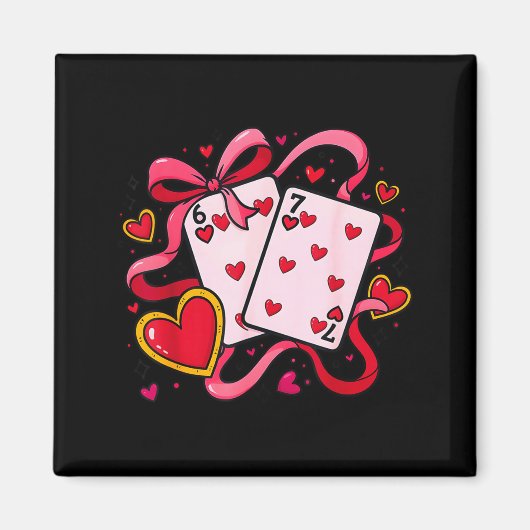 Six Seven 67 Boys Girls Valentines Day Cool Playin Magneet (Voorkant)