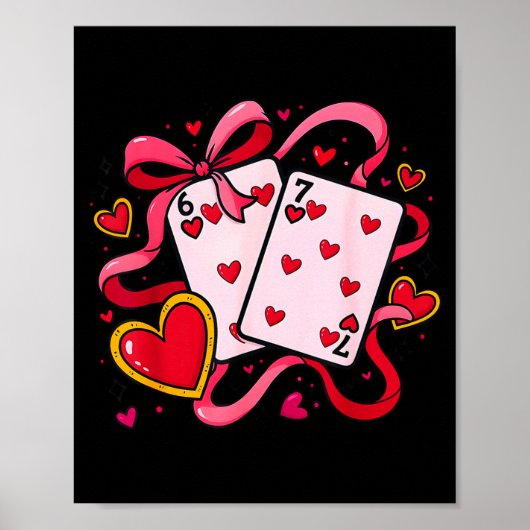 Six Seven 67 Boys Girls Valentines Day Cool Playin Poster (Voorkant)