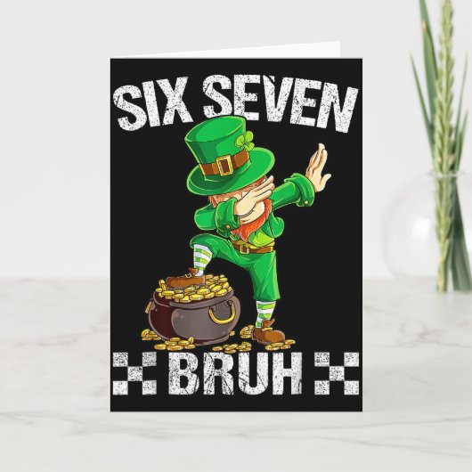 Six Seven 67 Bruh Dabbing Kabouter St Patricks D Kaart (Voorkant)