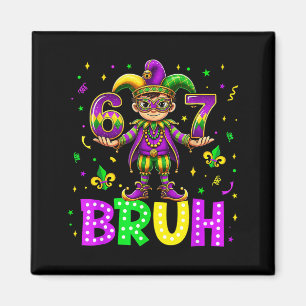 Six Seven 67 Bruh Gelukkig Mardi Gras Leprechaun F Magneet