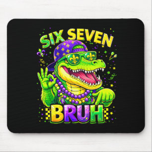 Six Seven 67 Bruh Mardi Gras Mardigator Alligator Muismat
