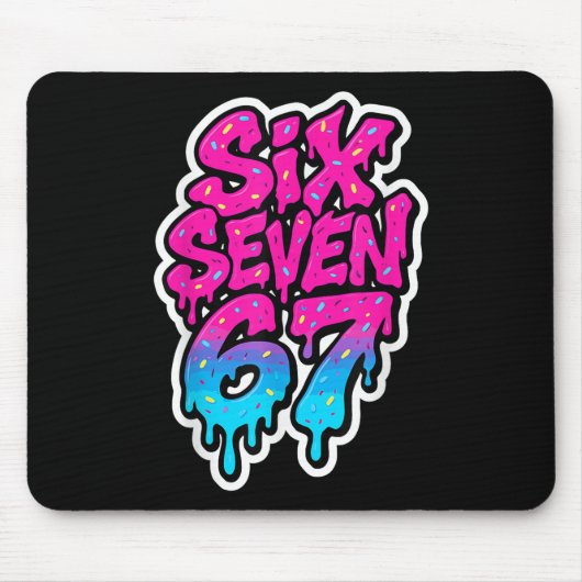 Six Seven 67 Bysebyll Ice Cream Drip Mason Meme Ki Muismat (Voorkant)