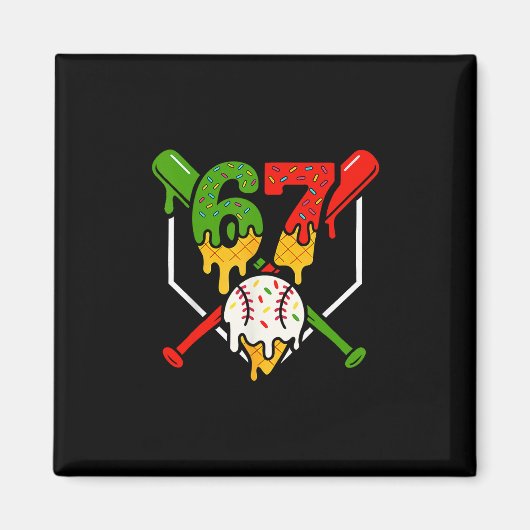 Six Seven 67 Bysebyll Ijs Drip Cool Gen Alph Magneet (Voorkant)