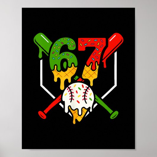 Six Seven 67 Bysebyll Ijs Drip Cool Gen Alph Poster (Voorkant)