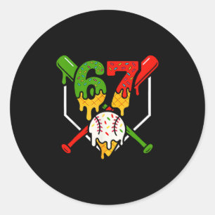 Six Seven 67 Bysebyll Ijs Drup Cool Gen Alph Ronde Sticker