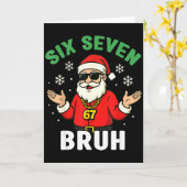 Six Seven 67 Christmas 6 7 Bruh Boys Kids 6-7 Meme Kaart (Gele Bloem)