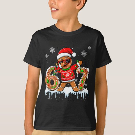 Six Seven 67 Christmas Funny Santa Gingerbread Dab T-shirt (Voorkant)