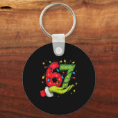 Six Seven 67 Christmas Lights Hand Signs Elf Light Sleutelhanger (Voorkant)
