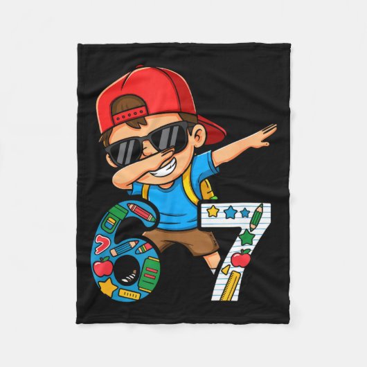 Six Seven 67 Days Of School Funny Meme Student Dab Fleece Deken (Voorkant)
