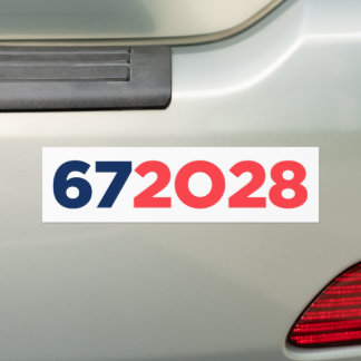 Six Seven 67 for President 2028 Funny Bumpersticker