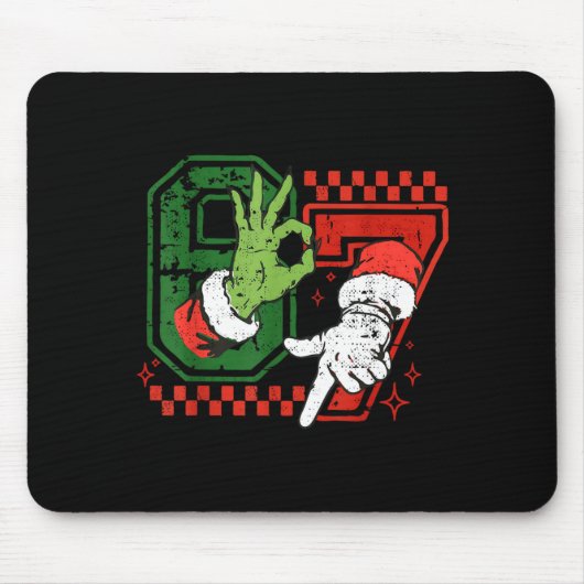 Six Seven 67 Funny Christmas Meme Humor Trendy Cou Muismat (Voorkant)