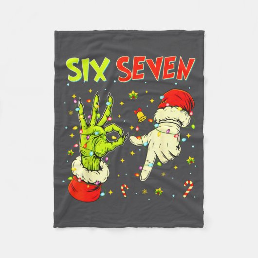 Six Seven 67 Funny Hand-sign Christmas Meme  Fleece Deken (Voorkant)