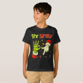 Six Seven 67 Funny Hand-sign Christmas Meme  T-shirt (Voorkant volledig)