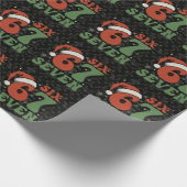 Six Seven 67 Funny Santa Hat Christmas Xmas Meme Cadeaupapier (Hoek)