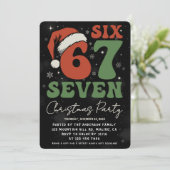 Six Seven 67 Funny Santa Hat Christmas Xmas Meme Kaart (Staand voorkant)