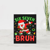 Six Seven 67 Gen Z Alpha Meme Bruh Christmas Dabbi Kaart (Voorkant)