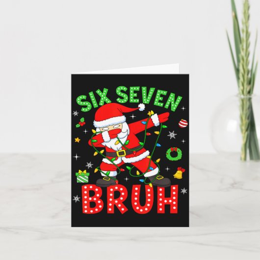 Six Seven 67 Gen Z Alpha Meme Bruh Christmas Dabbi Kaart (Voorkant)
