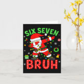 Six Seven 67 Gen Z Alpha Meme Bruh Christmas Dabbi Kaart (Gele Bloem)