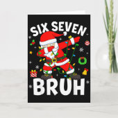 Six Seven 67 Gen Z Alpha Meme Bruh Christmas Dabbi Kaart (Voorkant)